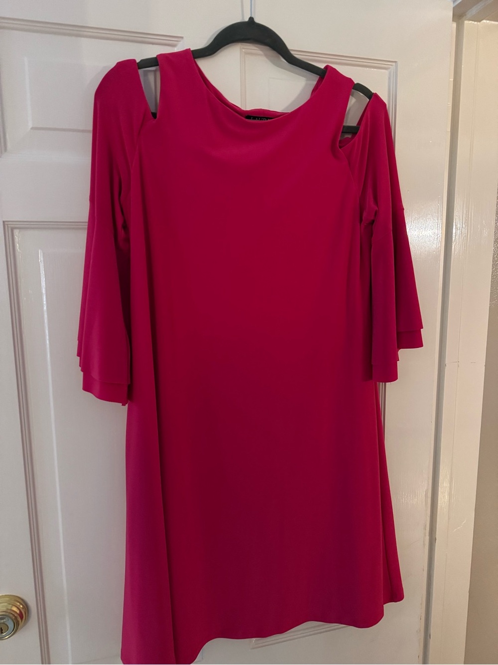 Lauren Ralph Lauren One-Shoulder Dress in Fuchsia